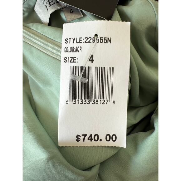 Rickie Freeman For Teri Jon High Low Metallic Jacquard Gown Size 4 Asymmetrical - Picture 15 of 16